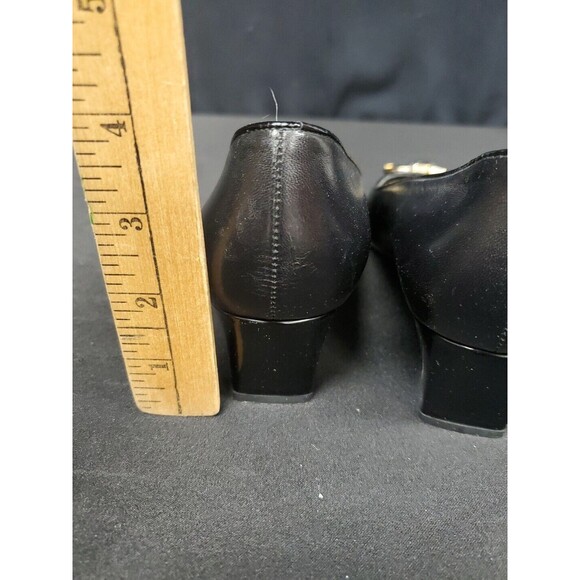 Stuart Weitzman Black Patent Leather Wedge Kitten Heels Slip On Women's 7.5 - Picture 4 of 7